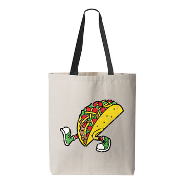 The Best Taco Tote Bag Natural with Black